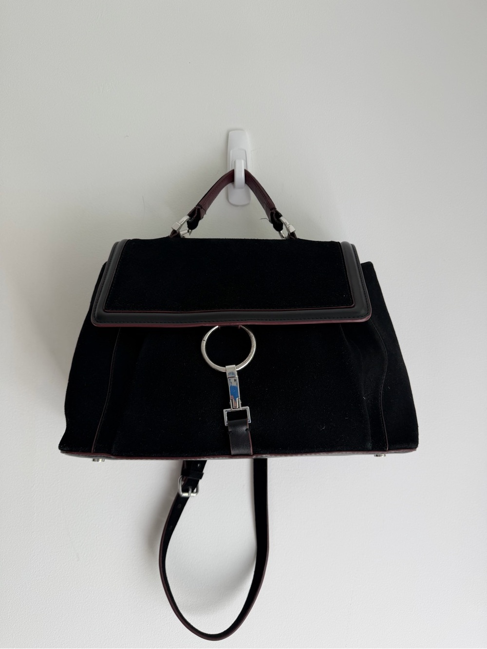Zara Black Suede-Style Top Handle Bag - Picture 2 of 6